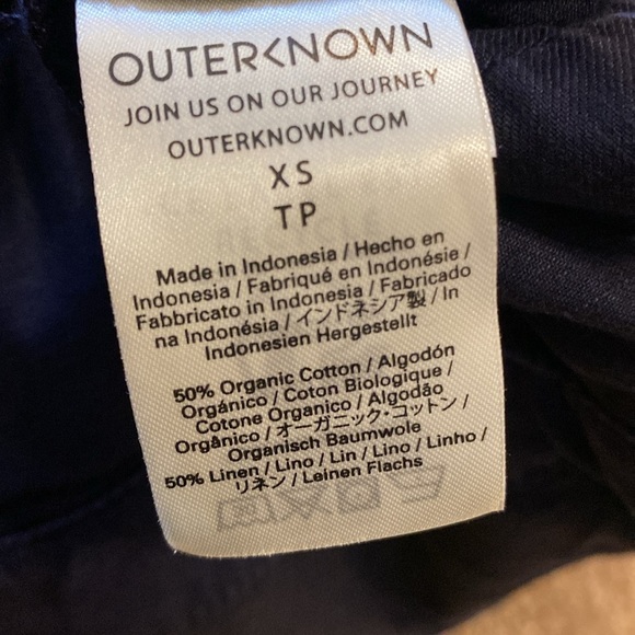 NWT OUTERKNOWN Navy Linen S.E.A Long Sleeve Jumpsuit, size X-Small - Picture 7 of 12